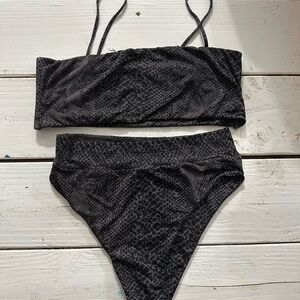 SOLD Acacia Swimwear Black Textured Bikini